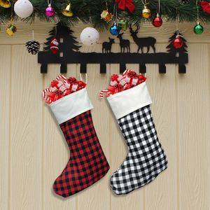 Chaussettes en lin à carreaux rouges/noirs/verts, chaussettes de sublimation, chaussettes de Noël - Product Image 1