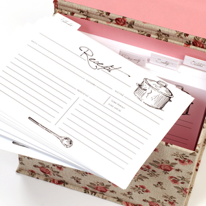 Custom Blanco Voedsel Papier Recept Doos Met Kaarten En Verdelers 4*6 Inch Recept Kaarten - Product Image 5