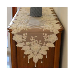 Chemins <span class=keywords><strong>de</strong></span> <span class=keywords><strong>table</strong></span> élégants en <span class=keywords><strong>dentelle</strong></span> brodée et perlée Chemins <span class=keywords><strong>de</strong></span> <span class=keywords><strong>table</strong></span> <span class=keywords><strong>de</strong></span> mariage en organza lourd pour les événements <span class=keywords><strong>de</strong></span> mariage - Product Image 1