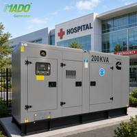 Générateur insonorisé 200 kVA 160 kW avec moteur Cummins 6CTA8.3-G1 triphasé, groupe électrogène diesel silencieux d'urgence pour hôpital avec ATS