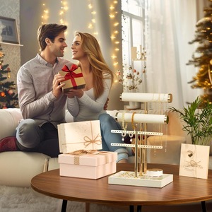 Présentoir à Bracelets Détachable en Velours Beige avec Barre en T – Organisateur de Bijoux pour Bracelets, Colliers et Boucles d'Oreilles - Product Image 6