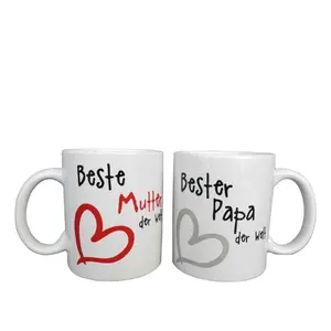 Taza de <span class=keywords><strong>Café</strong></span> Reutilizable Ecológica de Cerámica de Grado Alimenticio de 11 oz, Impresión de Calcomanías, Apta para Lavavajillas y Microondas, Diseño Minimalista - Product Image 1