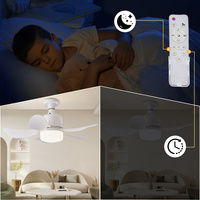 Ventilateur de plafond LED en plastique avec moteur DC, télécommande, variateur d'intensité moderne, ampoule E27, 5 pales, cuisine, salon, chambre