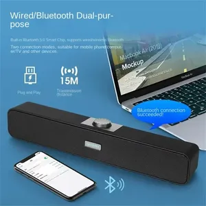 Barre de son Bluetooth avec design miroir long et subwoofer puissant pour TV, téléphone portable et ordinateur – Stéréo pour la maison et le bureau - Product Image 3