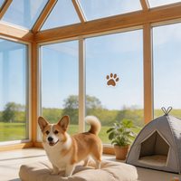 Serre pour animaux de compagnie avec toit en polycarbonate, structure en aluminium, porte et fenêtre, abri en verre transparent, jardin d'hiver extérieur pour chien