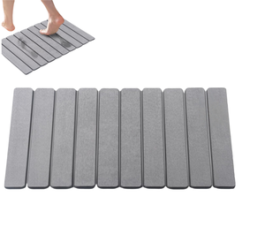 <b>Foldable</b> High-quality Sustainable Super Fast Absorbent Modern Wave Pattern Machine Made Diatomaceous Earth <b>Bath</b> Mat - Product Image 1