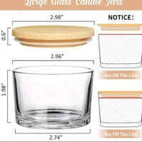 1 ensemble de 15 pots à bougies en verre avec couvercles en bambou, contenants à bougies transparents/givrés de 4 oz avec étiquettes, pots vides pour la fabrication de bougies DIY