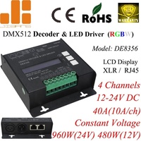 Contrôleur d'éclairage DMX512, écran LCD Max RGBW, décodeur DE 8356 Rgbw Dmx512