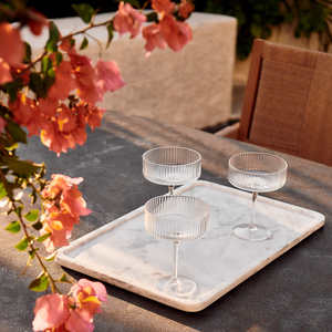 Décor de table de ferme plat de service enduit de poudre blanche maison hôtel mariages bureaux plateau de service de placage décoratif - Product Image 1