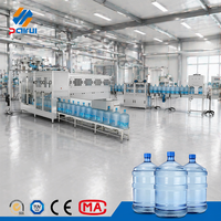 Machine de remplissage d'eau en bouteilles PET de 5 gallons, 450 BPH, ligne de production intégrée automatique, fabricant direct pour les usines d'eau minérale