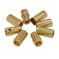 Connecteur banane en laiton CNC 180A à courant élevé, boîtier métallique plaqué or 6,5 mm, pour pièces de drone compatibles et modèles RC