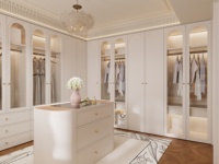 Dressing sur mesure moderne Aige avec porte vitrée – Solution complète pour chambre et salon
