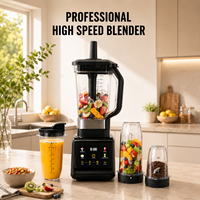 Nouvel arrivage HGM : Mixeur de cuisine électrique commercial et domestique robuste, capacité 2500 ml, 6 lames, 1500 W, pour smoothies