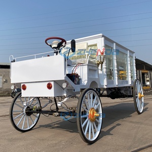 Factory Customized Vintage Pure White Coffin Funeral Hearse Antique Horse Drawn/electric Buggy Electric Funeral Horse Hearse Car - Product Image 5
