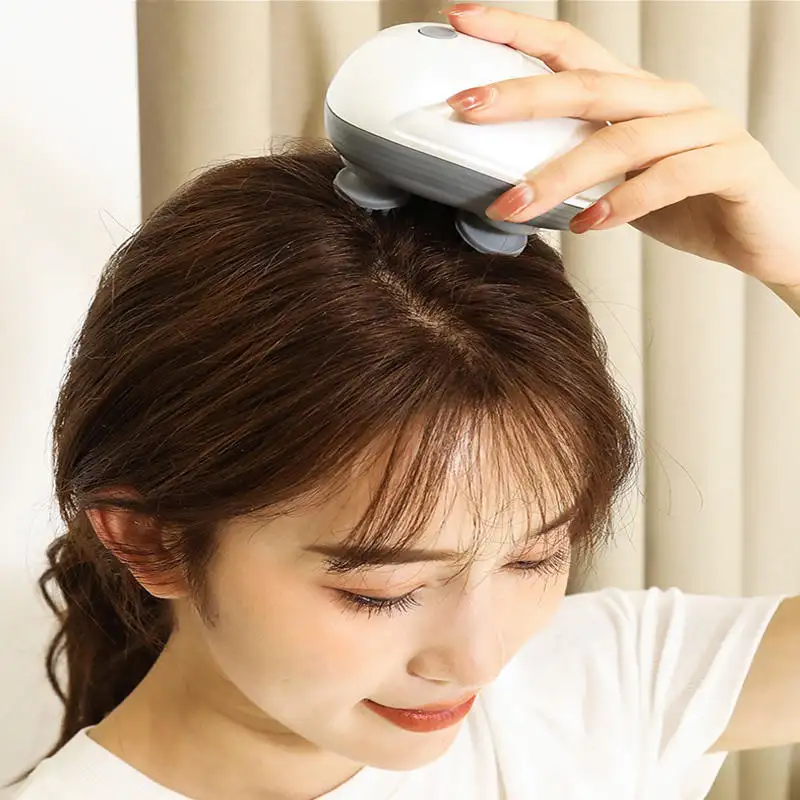 Masajeador de cabello de cabeza eléctrico inalámbrico, operado por batería, cabeza eléctrica de mano, vibración, relajación, masaje del cuero cabelludo
