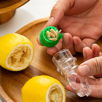 Presse-citron manuel portable, extracteur d'agrumes miniature avec couvercle en forme de feuille, en plastique PP réutilisable, pour faire du jus de citron vert