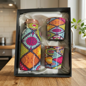 Custom Sublimated Copper Water Bottle Gift Set Double Wall Portable Leak Proof <b>Drinkware</b> for Travel Office-Indian Home Crafts - Product Image 1