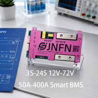 Système de gestion de batterie intelligent Jnfn BMS 3S-24S 12V-72V 50A-400A PCB, compatible LiFePO4/Li-ion/LTO, conception robuste