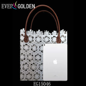 EG15043 27X10X28CM Sac à main femme de haute qualité en gros, design vintage, dentelle florale, sac fourre-tout grand format à poignée supérieure - Product Image 3