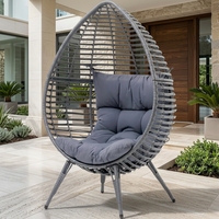 Fauteuil suspendu rond en osier avec pieds, pour intérieur et extérieur, balançoire moderne en rotin pour jardin et patio, hamac en acier