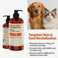 Huile de saumon sauvage d'Alaska Deley Naturals pour chiens/chats - Renforce l'immunité, favorise la santé de la peau et du pelage, DHA/EPA Oméga-3, sans OGM, 32 onces
