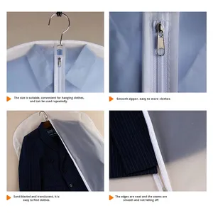 Sac de rangement transparent en plastique pour vêtements, entièrement tridimensionnel, housse de protection domestique en EVA imperméable et anti-poussière pour vestes - Product Image 3