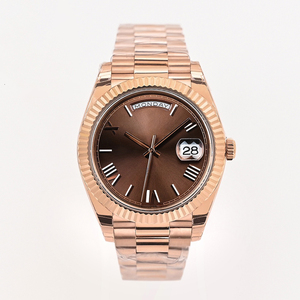Reloj de Pulsera Mecánico Automático para Hombre, de Alta Calidad, Resistente, con Esfera Redonda Marrón, Correa de Cerámica Estable, Estilo Ejecutivo Formal - Product Image 1