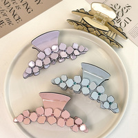 Classique haute qualité creux fleur diamants acétate pince à cheveux français élégant plaque pinces à cheveux pour dame fête