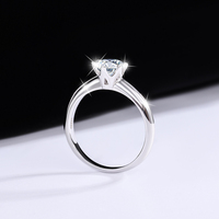 Perhiasan Mewah Cincin Tunangan Moissanite Berwarna untuk Wanita Perak Sterling S925 Cincin Pernikahan Abadi Lapisan Platinum Pt950