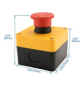 Interruptor de parada de emergencia de señal roja Interruptor de botón pulsador resistente a la intemperie de 660V con caja Botón de parada de emergencia con caja de parada de plástico - Product Image 2