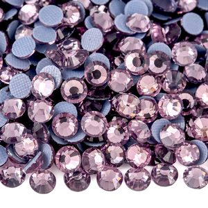 Oleeya Glass Purple Colors German Strong Glue on Hot Fix Rhinestones Crystals Strass Hot Press Iron Gemstones for <b>Bows</b> Clothes - Product Image 2