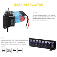 Panneau de commutation à bascule étanche 12V 24V 8 interrupteurs avec chargeur USB double 4.2A et rétroéclairage LED bleu pour marine, camping-car, camion