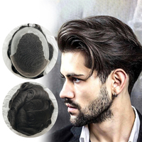 Perruque en cheveux naturels pour hommes, type toupet, avec dentelle suisse frontale, base en peau Q6 6/8, toupet coréen original