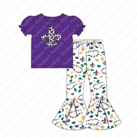 Enfants Mardi Gras Chemise smockée en gros Garçons Cajun Vacances Broderie Vêtements Personnalisés Toddler Boy Polos