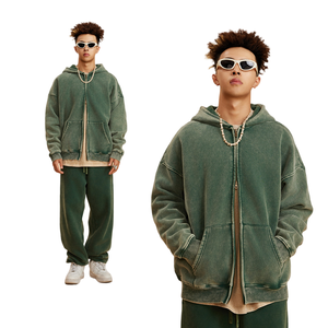 Hoodie Pria & Wanita Logo Kustom Lengan Panjang Bahan Tebal 100% Katun Sweatshirt Polos Berwarna untuk Musim Gugur - Product Image 3