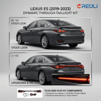 Feux arrière LED personnalisés CREULI, séquentiels, type traversant, fumés, Plug & Play, accessoires de freinage arrière pour Lexus ES 19-23