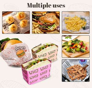 Printed Custom Logo Size Grease Resistant Food Safe Wrapping <b>Packing</b> Wax <b>Paper</b> - Product Image 2