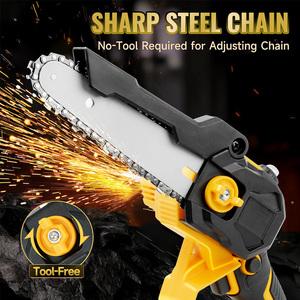 Mini Chainsaw 6 Inch Cordless 21V Lithium Battery Industrial & DIY Portable Tree Trimming <b>Saw</b> Compact Design for Small Spa - Product Image 5