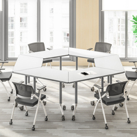 Meubles Lysun, salle de réunion, salle de conférence, bureau en forme de trapèze, table de formation de bureau, multifonctionnel