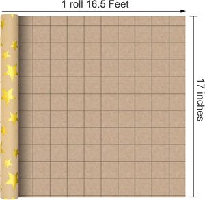 17in Kraft <b>paper</b> with golden star <b>pattern</b> for gift wrapping Customizable size and <b>pattern</b> logo available - Product Image 2