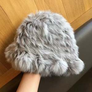 Wholesale Luxury Female Winter <b>Hats</b> Soft Warm Lady's Furry Winter <b>Bucket</b> <b>Hat</b> for <b>Women</b> - Product Image 5