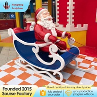 Statue de Père Noël grandeur nature en résine de fibre de verre de haute qualité, personnalisée en usine, pour la décoration extérieure des centres commerciaux et l'artisanat