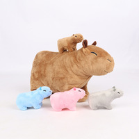 Ensemble de peluches Capybara en gros, comprenant des bébés animaux en peluche, des peluches maman Capybara