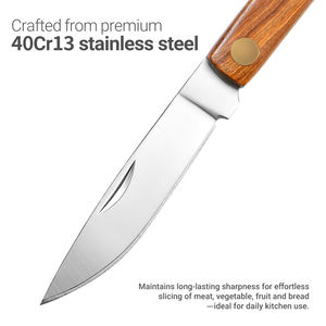 Couteau pliant avec manche en bois de rose, acier inoxydable 4CR13, pour la chasse, la cuisine, le camping, les activités de plein <span class=keywords><strong>air</strong></span>, mini couteau de poche - Product Image 4