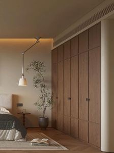 เฟอร์นิเจอร์ห้องเก็บเสื้อคลุมแบบปรับแต่งได้ทันสมัยพร้อมประตูกระจกตู้เสื้อผ้าสำหรับห้องนอนโรงแรมห้องนั่งเล่นบ้านอพาร์ทเมนต์วิลล่าใช้ - Product Image 2