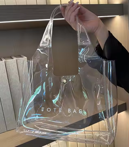 กระเป๋าผ้าพีวีซีขนาดใหญ่0.3มม. กระเป๋าช้อปปิ้งกระเป๋าโท้ทสะพายไหล่ชายหาดวันหยุดฤดูร้อน - Product Image 4