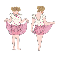 Vente en gros de haute qualité polyester manches flottantes ballerine tutu jupe barboteuse col style décontracté fleur peinture impression