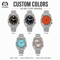 Montre personnalisée OEM pour homme, 40 mm, orange et noir, lunette tournante chronométrée, montre de plongée automatique, montre lumineuse pour homme
