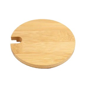Round Bamboo Cup Lid With Groove For <b>Teacup</b> Home Use Dustproof Cover - Product Image 5