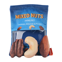 D KING Jouets interactifs et de mouvement pour animaux de compagnie 2 en 1 peluche noix sac à collation nourriture chien jouet grinçant